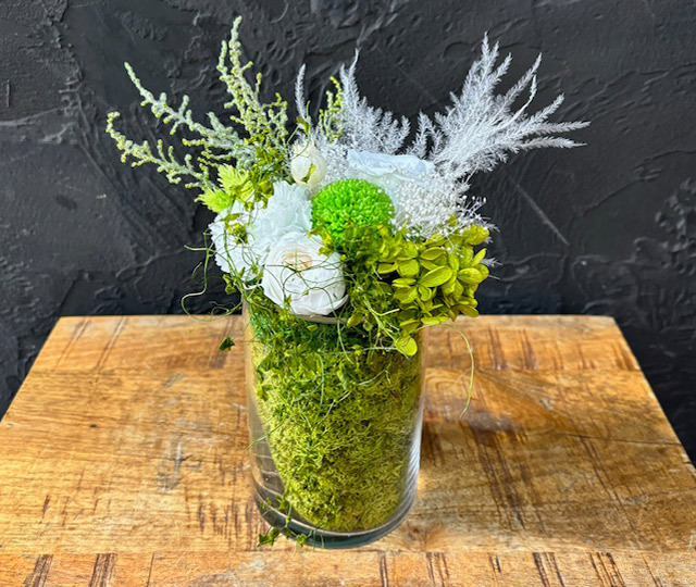 プリザーブドフラワー】モス（苔）のグラスベースアレンジメント