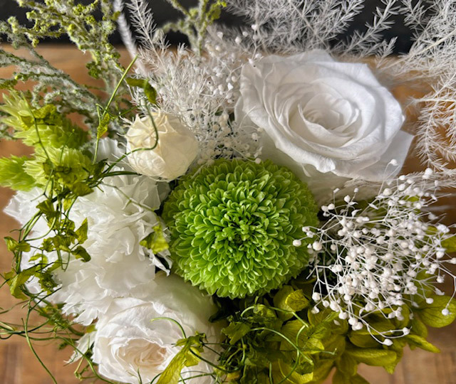 プリザーブドフラワー】モス（苔）のグラスベースアレンジメント