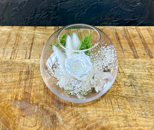 プリザーブドフラワー】ガラスドームE 札幌花スタイル 明道香風園