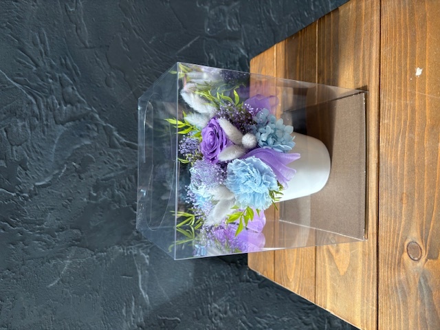 プリザーブドフラワーアレンジメント《青・紫》