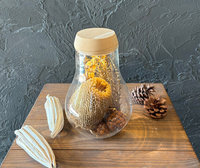 ドライフラワー　ガラスベース