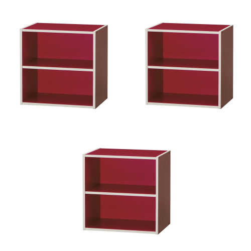 【送料無料!】【コロンシリーズ3個セット】連結可能なカラフル収納ボックス棚付(ピンク)3個セット■CBT-001PKx3set