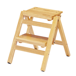 【37%OFF!送料無料!】【ステップチェア2段】折りたたみ式脚立チェア(ナチュラル)■W430×D500×H465mm■FST-46NA