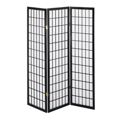 【45%OFF!送料無料! 和風衝立3連こだま】和風パーティション（高さ1500mm）ブラック■JP-3BK