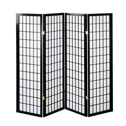 【48%OFF!送料無料! 和風衝立4連こだま】和風パーティション（高さ1500mm）ブラック（JP-和風衝立4連こだま）■JP-4BK
