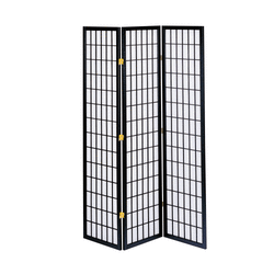 【48%OFF!送料無料! 和風衝立3連こだま】和風パーティション（高さ1800mm）ブラック■JP-M180-3BK