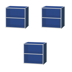 【送料無料!】【コロンシリーズ3個セット】連結可能なカラフル収納ボックス棚付(ブルー)3個セット■CBT-001BLx3set