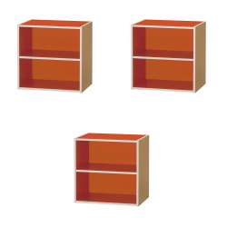 【送料無料!】【コロンシリーズ3個セット】連結可能なカラフル収納ボックス棚付(オレンジ)3個セット■CBT-001ORx3set