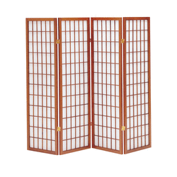 【48%OFF!送料無料! 和風衝立4連ひかり】和風パーティション（高さ1500mm）ブラウン（JP-和風衝立4連ひかり）■JP-4BR