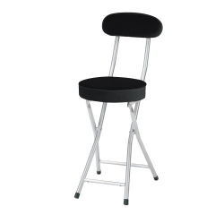 【送料無料！3%OFF！】【P-folding chair】合皮レザー折り畳み背付きチェア座高さ500mm(ブラック)■PFC-CP55BK