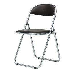 【送料無料！20%OFF！】【折りパイプ椅子】クロームメッキ脚のシリンダー方式折り畳みイス(ブラウン)■SFC-2MBR