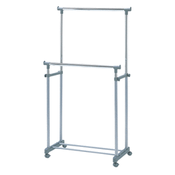 【36%OFF!送料無料!】太パイプ仕様コートハンガー段違い2段タイプ■W860×D430×H1010～1720mm■MH-23