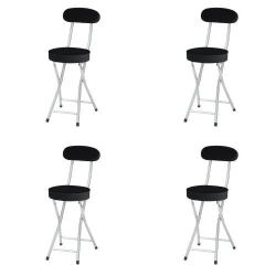 【送料無料！45%OFF！】【P-folding chair4脚セット】合皮レザー折り畳み背付きチェア座高さ500mm(ブラック)4脚セット■PFC-CP55BKX4SET
