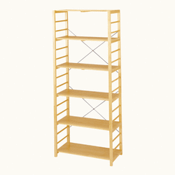 【52%OFF!送料無料!】【フリーラック6段】中棚の高さ調節可能な天然木仕様シェルフ■W780×D420×H1870mm■PIR-06