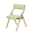 【送料無料！！】木製フレーム折り畳みホームチェア(グリーン)■FC-470PGN