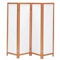 【56%OFF!送料無料! 木製スクリーン（帆布）4連】ホームパーティション（高さ1500mm）■HT-4BR