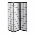 【45%OFF!送料無料! 和風衝立3連こだま】和風パーティション（高さ1500mm）ブラック■JP-3BK