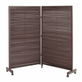 【54%OFF!送料無料! 衝立2連】ブラインド式開閉幕のキャスター付きホームパーティション（高さ1500mm）ブラウン■JP-LB2BR