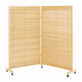 【54%OFF!送料無料! 衝立2連】ブラインド式開閉幕のキャスター付きホームパーティション（高さ1500mm）ナチュラル■JP-LB2NA