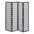 【49%OFF!送料無料! 和風衝立4連こだま】和風パーティション（高さ1800mm）ブラック■JP-M180-4BK
