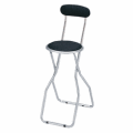 【10%OFF!送料無料!】【カウンターチェア/折りたたみチェア】折り畳み式背つきスツール■W355×D450×H880(SH615)mm■KC-355TBK