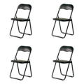 【送料無料！47%OFF！】【折り畳みイス4脚セット】シリンダー式折り畳み機能ブラックパイプ椅子■PFC-9SBKX4SET