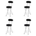 【送料無料！45%OFF！】【P-folding chair4脚セット】合皮レザー折り畳み背付きチェア座高さ500mm(ブラック)4脚セット■PFC-CP55BKX4SET