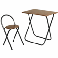 【38%OFF!送料無料! フォールディングテーブルセット】折りたたみ式テーブルとチェア（幅700mm）ブラウン■TC-7050PVBR