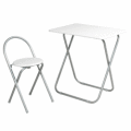 【38%OFF!送料無料! フォールディングテーブルセット】折りたたみ式テーブルとチェア（幅700mm）ホワイト■TC-7050PVWH