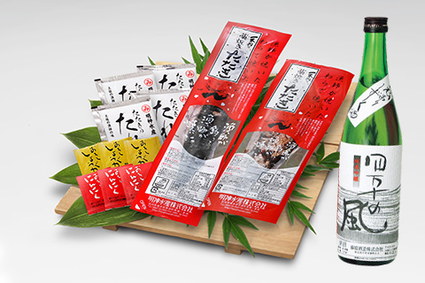 藁焼き鰹たたき2節と純米吟醸酒『四万十の風』セット〔FJ-1〕