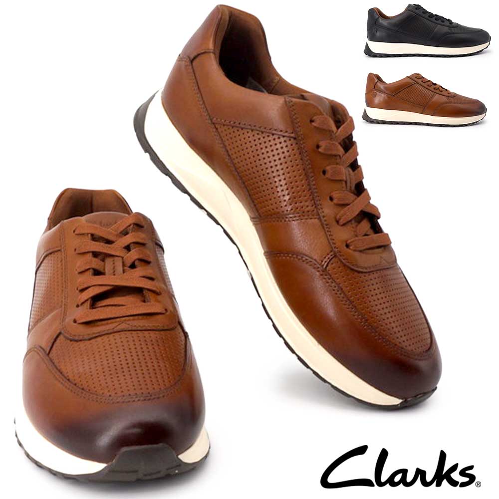 クラークス スニーカー メンズ レザー ラドウェルタイ 本革 ローカット 軽量 通気性 パンチング レザースニーカー 26春夏新作 Clarks Radwell Tie