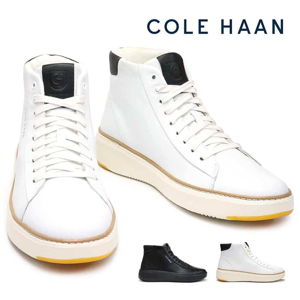 コールハーン メンズ レザースニーカー グランドプロ トップスピン ミッド カジュアルシューズ 軽量 厚底 本革 COLE HAAN GRANDPRO TOPSPIN MID