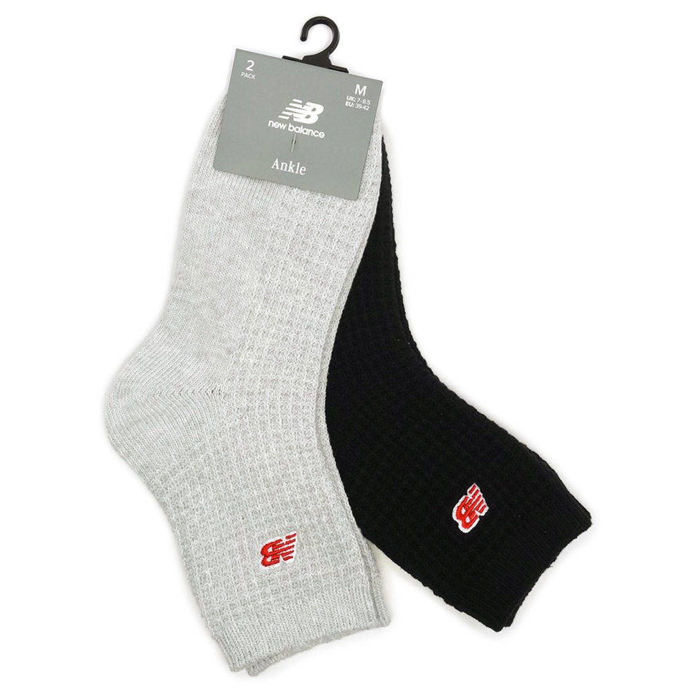 ニューバランス 靴下 ワッフルニット LAS42132 アンクル2Pソックス メンズ レディース new balance Ankle 2P Socks