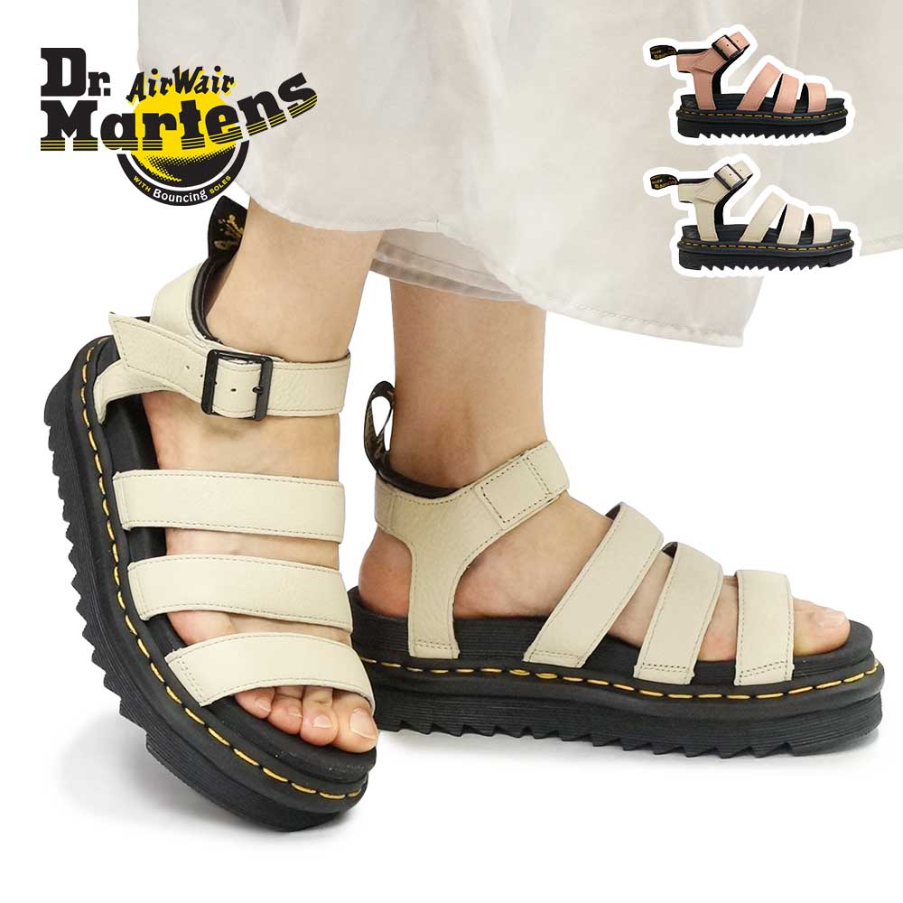 【ウィンターセール】ドクターマーチン レディース サンダル BLAIRE ブレアー アンクルストラップ レザー ベージュ 正規品 本革 Dr.Martens ZEBRILUS BLAIRE