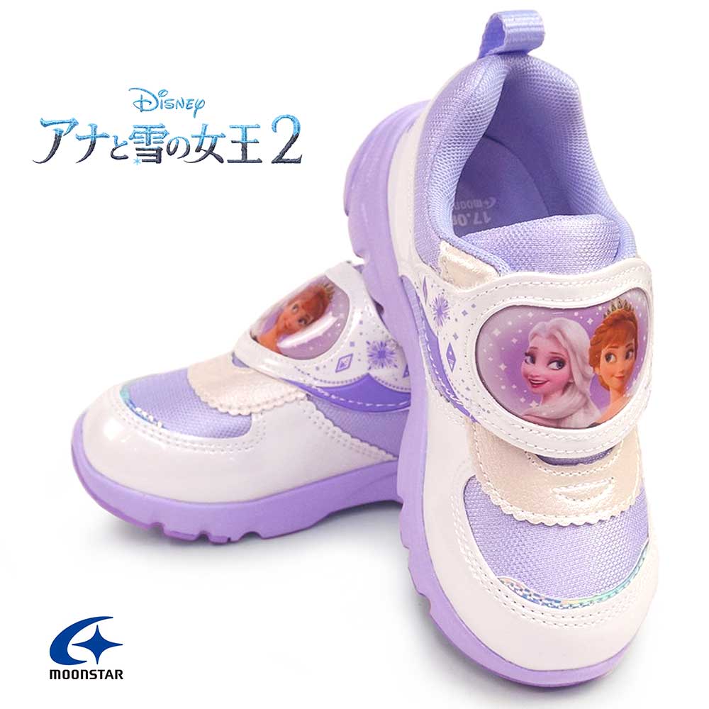 【決算セール】ディズニー プリンセス 子供スニーカー DN C1337 アナと雪の女王2 マジック式 抗菌 防臭 ムーンスター Disney Moon Star