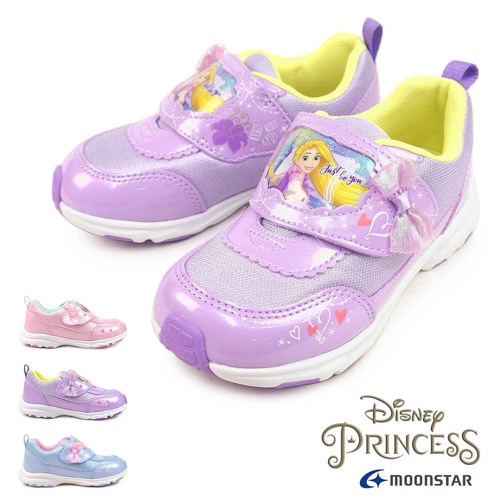 【ブラックフライデー】ディズニー キッズ スニーカー DN C1363 マジック式 抗菌 防臭 ディズニープリンセス 子供靴 ムーンスター Disney Moon Star25秋冬新作