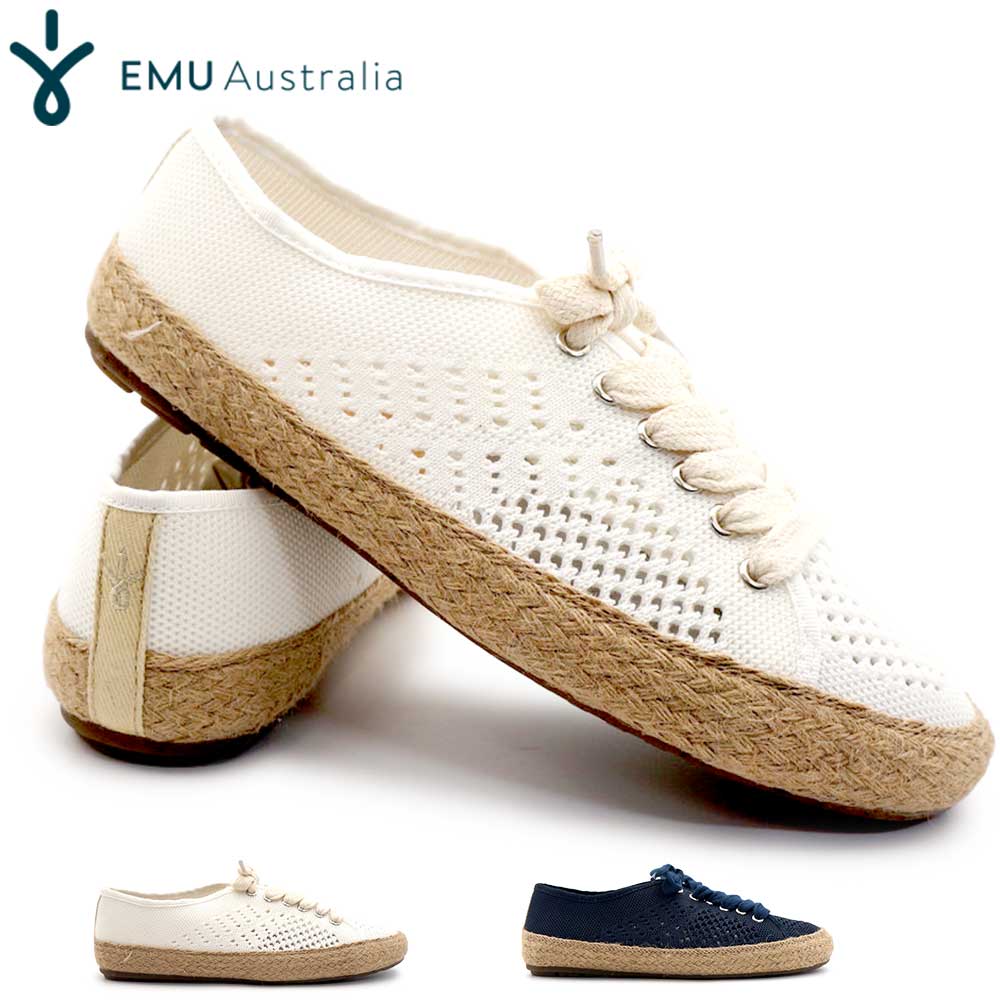 エミュオーストラリア スニーカー レディース Agoins Mac W12469 エスパドリーユデザインスニーカー 通気性 26春夏新作 EMU Australia