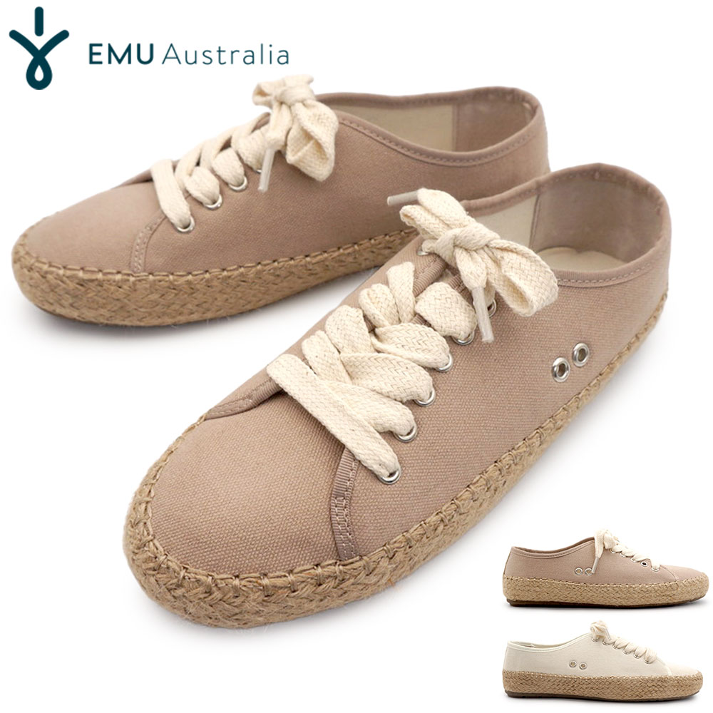 エミュオーストラリア スニーカー レディース Agonis Organic W12883 エスパドリーユデザインスニーカー オーガニックコットン 26春夏新作 EMU Australia