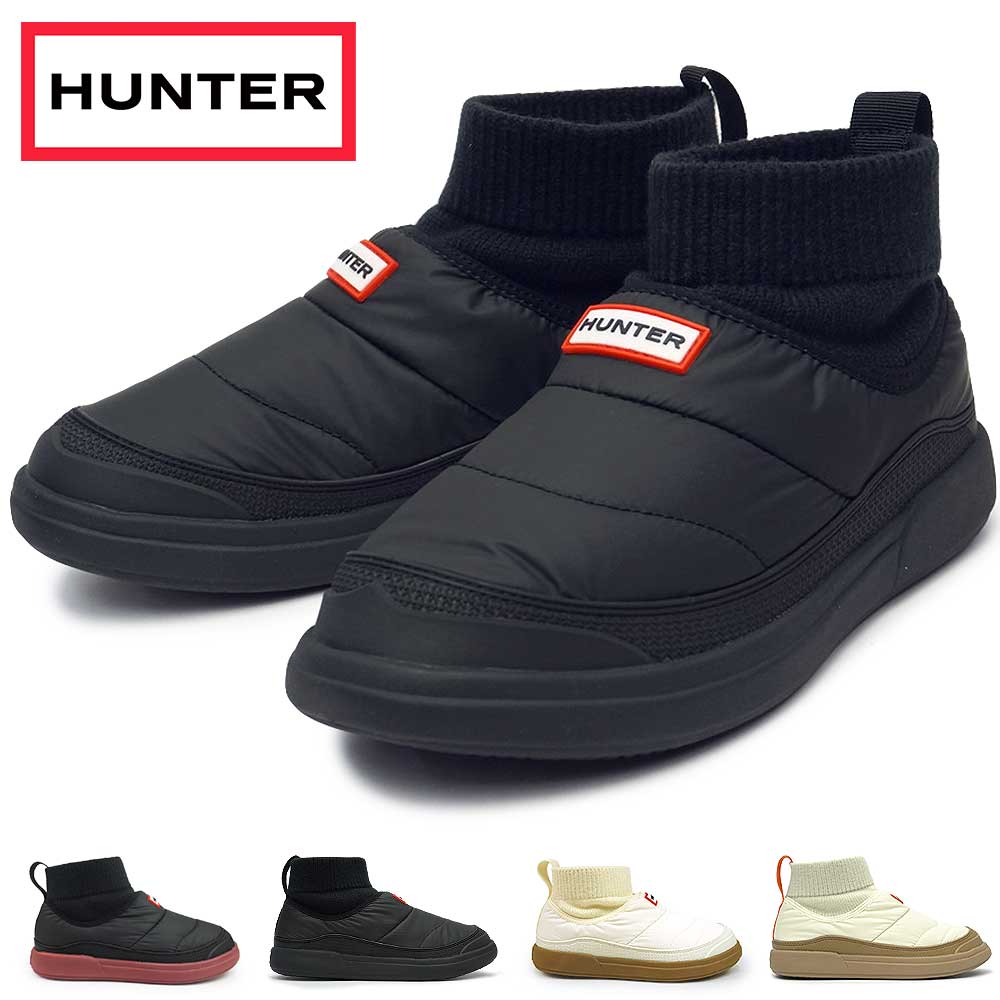 ハンター レディース ブーツ スリッポン スリッパ WFS2265REN イン／アウト パファー ニッテッド カフブーツ ショートブーツ HUNTER WOMENS IN／OUT PUFFER KNITTED CUFF BOOT