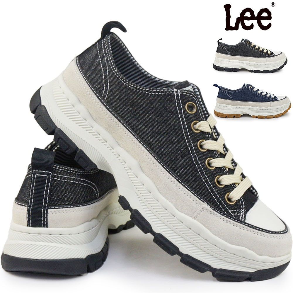 Lee リー メンズ スニーカー E86211 デニム スエード シューズ カジュアルシューズ 軽量 厚底 普段履き 25秋冬新作 Lee 