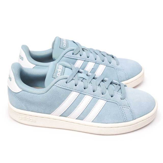 アディダス スニーカー レディース グランドコート Sue W スエード レザー 白 ピンク 水色 Adidas Grandcourt Sue W F F F マイスキップ