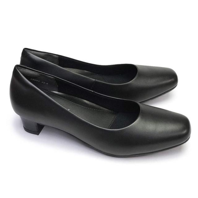 AQUA LADY レディース パンプス A8040 本革 4E 幅広 黒 リクルート