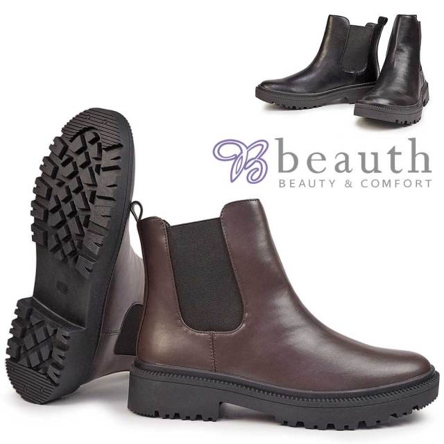 【年末大感謝祭】ビュース 防水 サイドゴアブーツ BT-317 レディース ショート 防滑 防寒 beauth 雪国 チェルシーブーツ