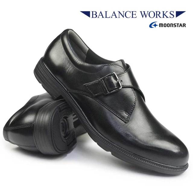 バランスワークス メンズ ビジネスシューズ BW4623 モンクストラップ 4E 幅広 ムーンスター 25秋冬新作 BALANCE WORKS