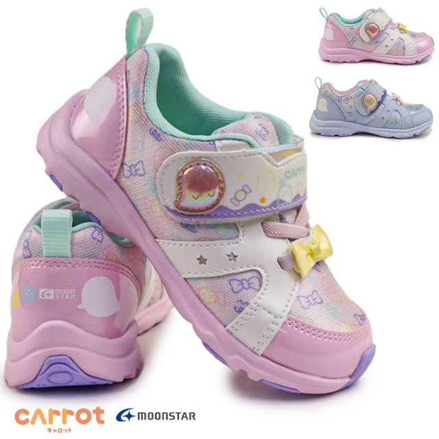 【決算セール】キャロット キッズ スニーカー CR C2383 子供靴 ムーンスター マジックテープ ゴアレース つま先ゆったり 抗菌 防臭 Carrot