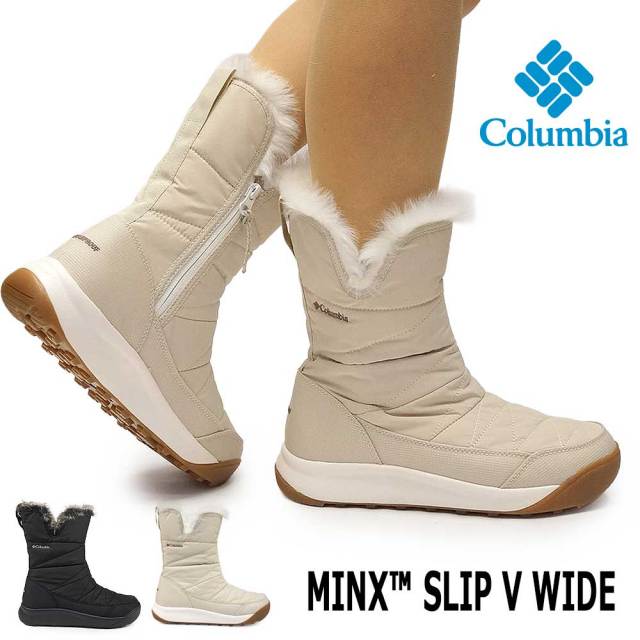 コロンビア 防水 スノーブーツ レディース BK2306 ミンクス スリップ ファイブ ワイド 防水 雪国 25秋冬新作 Columbia MINX SLIP V WIDE