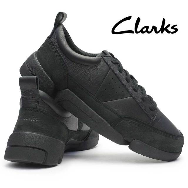 クラークス メンズ カジュアルシューズ トライジェニック2メット ブラックレザー Clarks Trigenic2 Met