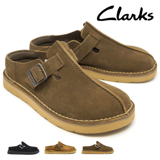 【決算セール】クラークス メンズ サンダル ソルスブリー ミュール クロッグ サボサンダル スエード 本革 Clarks Solsbury Mule
