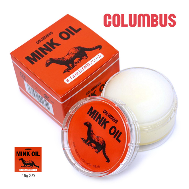 【年末大感謝祭】コロンブス ミンクオイル 45g クリーム MO 無色 油性 オイル仕上げ 保湿 柔軟 オイルレザー COLUMBUS MINK OIL