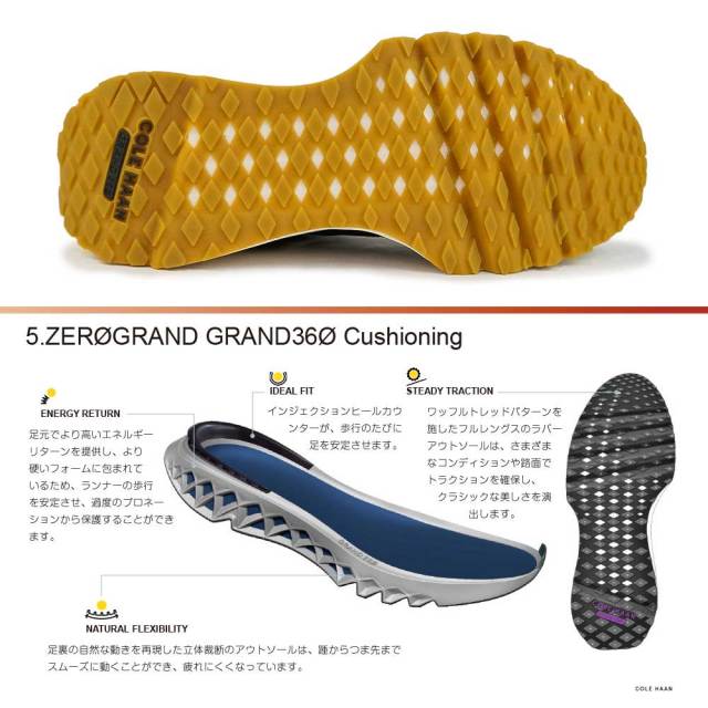 (未使用品)コール ハーン　ゼログランド ゴルフシューズ22.5 年末大感謝祭】コールハーン メンズ スニーカー 5.ゼログランド